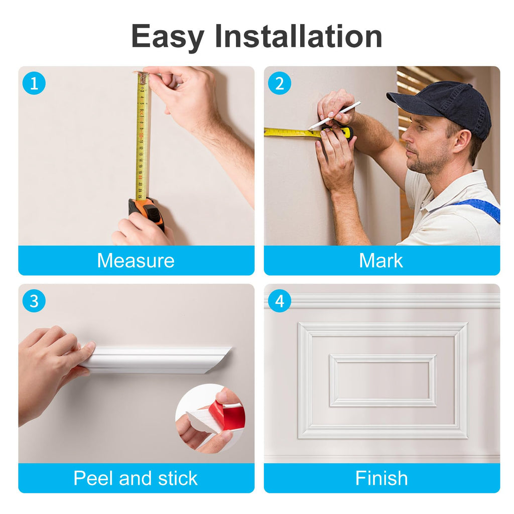 Premade Peel and Stick Door Molding Trim Kit, 3 Frames Set, 30"x 20"