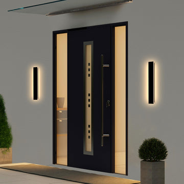 Modern Outdoor Wall Lights - 23.6inch Black Exterior Light Fixtures Wall, Porch Lights Outdoor Wall Sconce, Patio