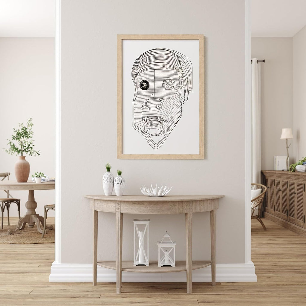 24x36 Oak Frames Set of 3, Wide Molding, Natural Solid Wood 24x36 Poster Frame, Display Large Picture with Plexiglass
