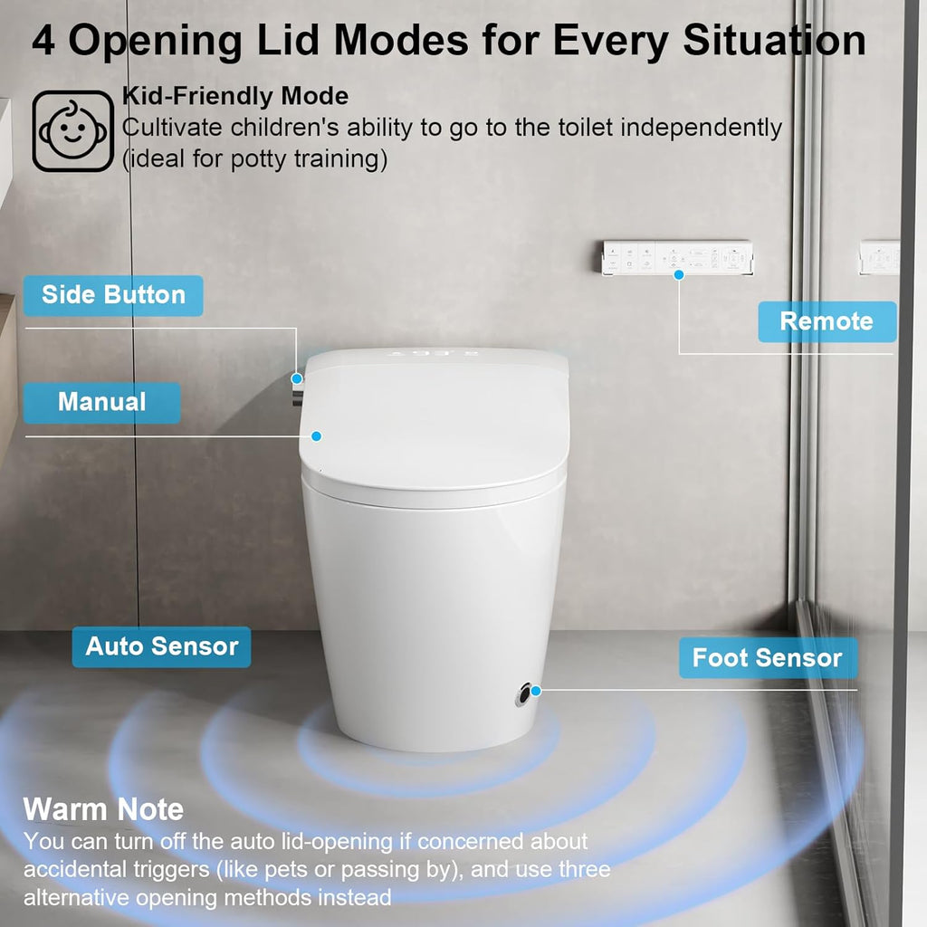 Smart Toilet with Bidet Built in, Bidet Toilet with Heated Seat and Night Light, One Piece Toilet for Bathroom