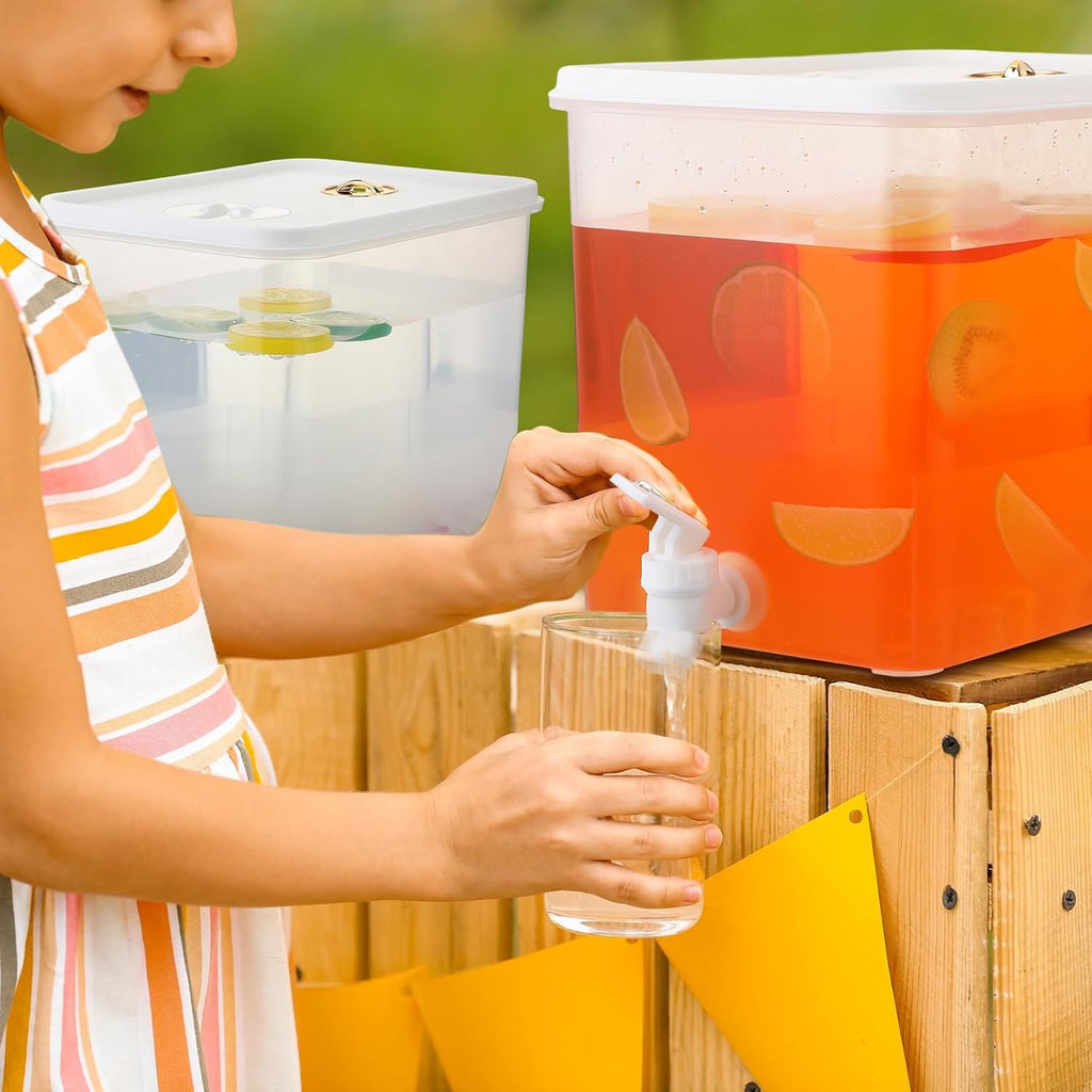 Gallon Drink Dispenser for Fridge with Leak Proof Spigot, 2 Pack - Set of 2