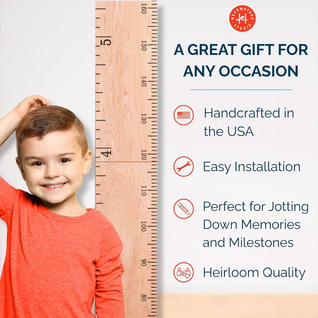 Wooden Height Chart for Kids, Nursery Wall Decor, Natural