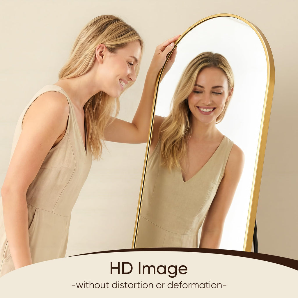 58" x19" Arched Full Length Mirror, Floor Mirror with Stand,Gold