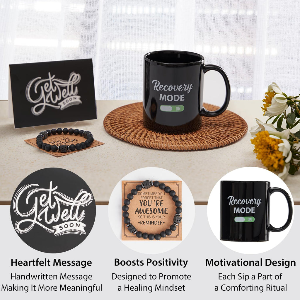 Get Well Soon Gifts for Men - Care Package with Plush Blanket, Mug, Socks, and so on - Get Well Basket for Men Dad
