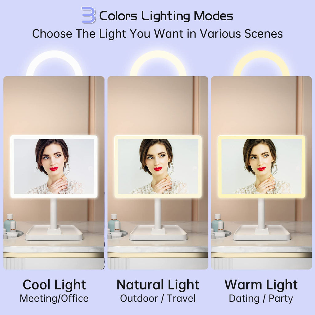 Large Makeup Vanity Mirror with Lights & 96 LED,White