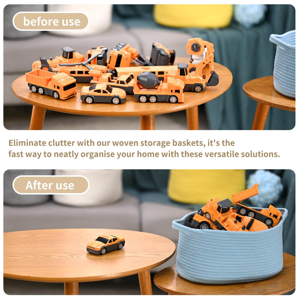 Cute Woven Storage Basket with Handle, Baskets for Gifts Empty