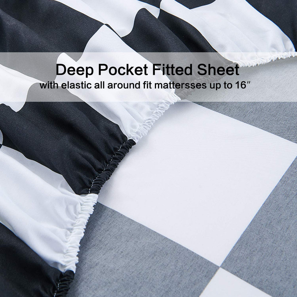 Sheet Set 4 Piece -Microfiber Soft Durable Bedding Sheet Set, Deep Pocket, Stain, Fade & Wrinkle Resistant