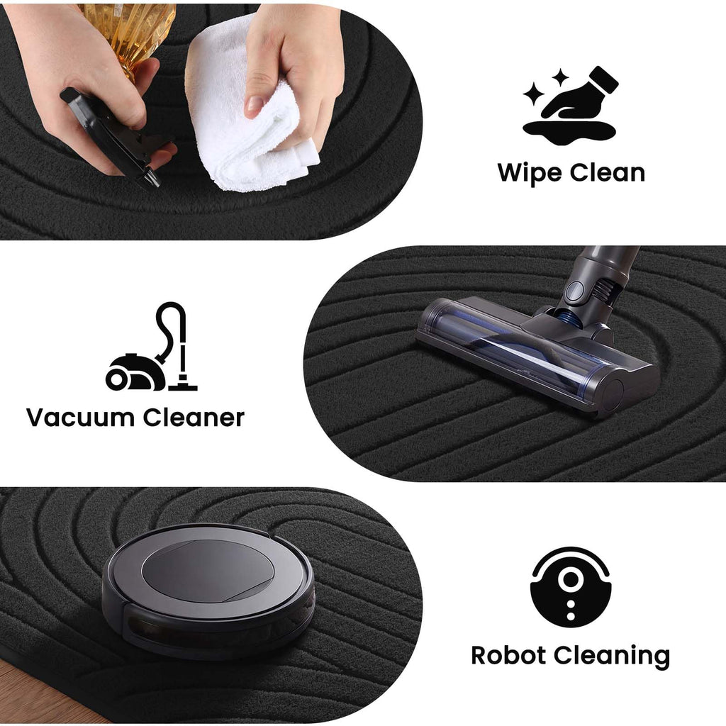 Runner Rug s Non Slip, Bedroom Modern Black Rugs