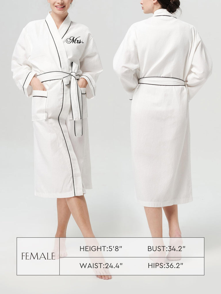 Wedding Gifts for Couple, Mr and Mrs Waffle Knit Robe Sets, White
