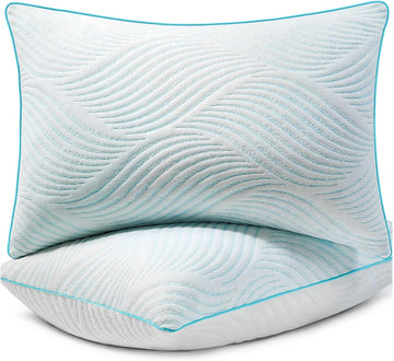 Pillows King Size Set of 2 Cooling Memory Foam Pillows | Pillows for Sleeping Adjustable Medium Firm Back and Side