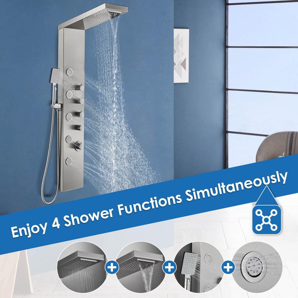 Shower Panel Tower System - Use 4 Shower Modes at the Same Time