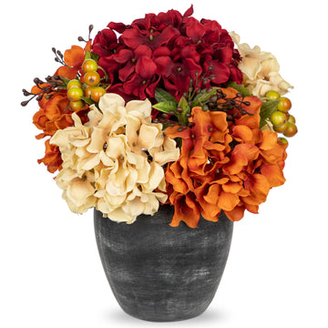 Artificial in Vase, Small Fall Floral Arrangements with Vase Orange Autumn Centerpieces for Table Rustic Farmhouse