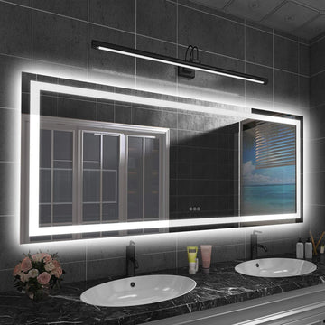 LED Bathroom Mirror, 72"X32" with Front Light and Backlit