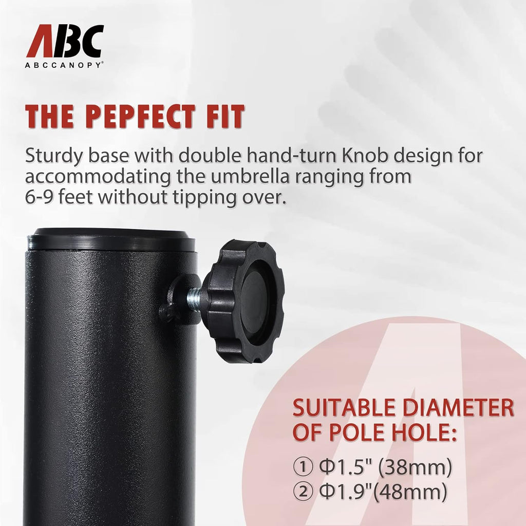 48.5lbs Umbrella Base Water Filled Stand Market Patio Outdoor Heavy Duty Umbrella Stand Holder(Black)