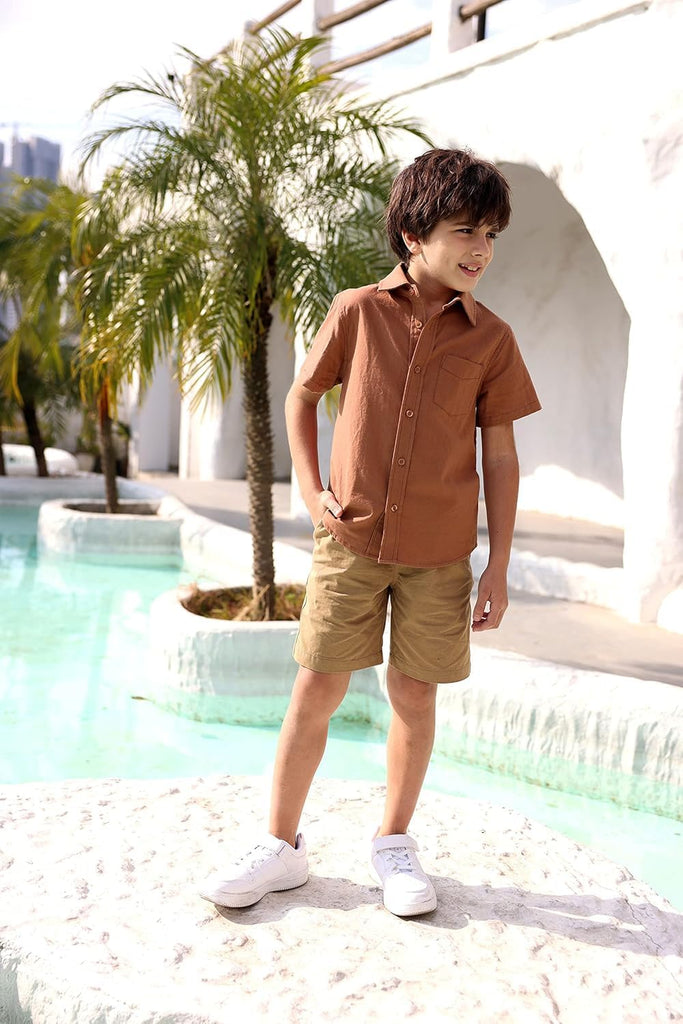 Boys Long Sleeve Dress Shirts Classic Collared Button Down Shirt
