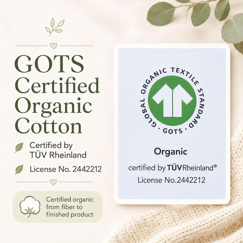Certified Organic Muslin Swaddle Blankets, 2 Pack Baby Receiving Blankets, Soft Breathable Cotton Swaddles