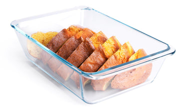 Deep Clear Glass Baking Dish, Rectangular Tempered Glass Baking Pan, The Larger casserole dish. -2.3 Liter