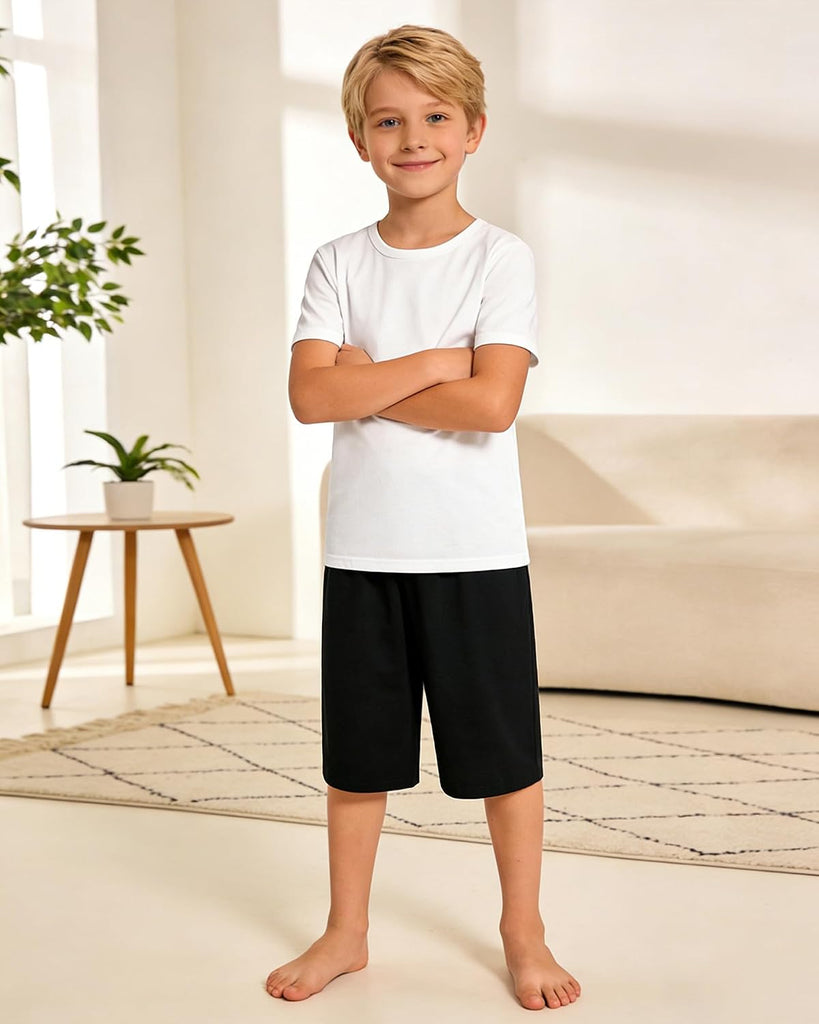 Boys Pajama Shorts 3 Pack Sleepwear Shorts for Teen Boys Plaid Camouflage Lounge Summer Comfy Pj Bottom