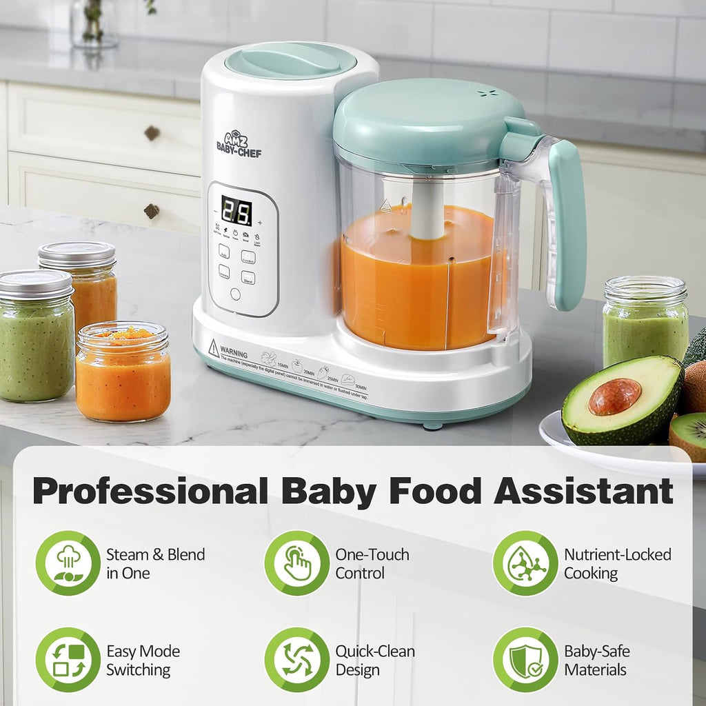 Food Maker Pro Steamer Blender: 4 in 1 Auto Steam Blend and Puree Maker with Self-Clean for Healthy Baby and Toddler