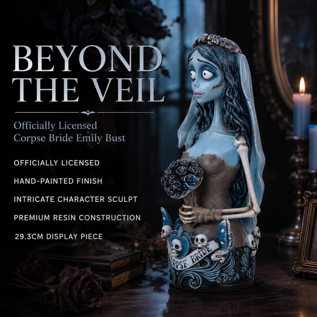 Official Corpse Bride Emily Bust, 29.3cm, Resin, Blue, Officially Licensed Merchandise, Collectible Emily The Bride
