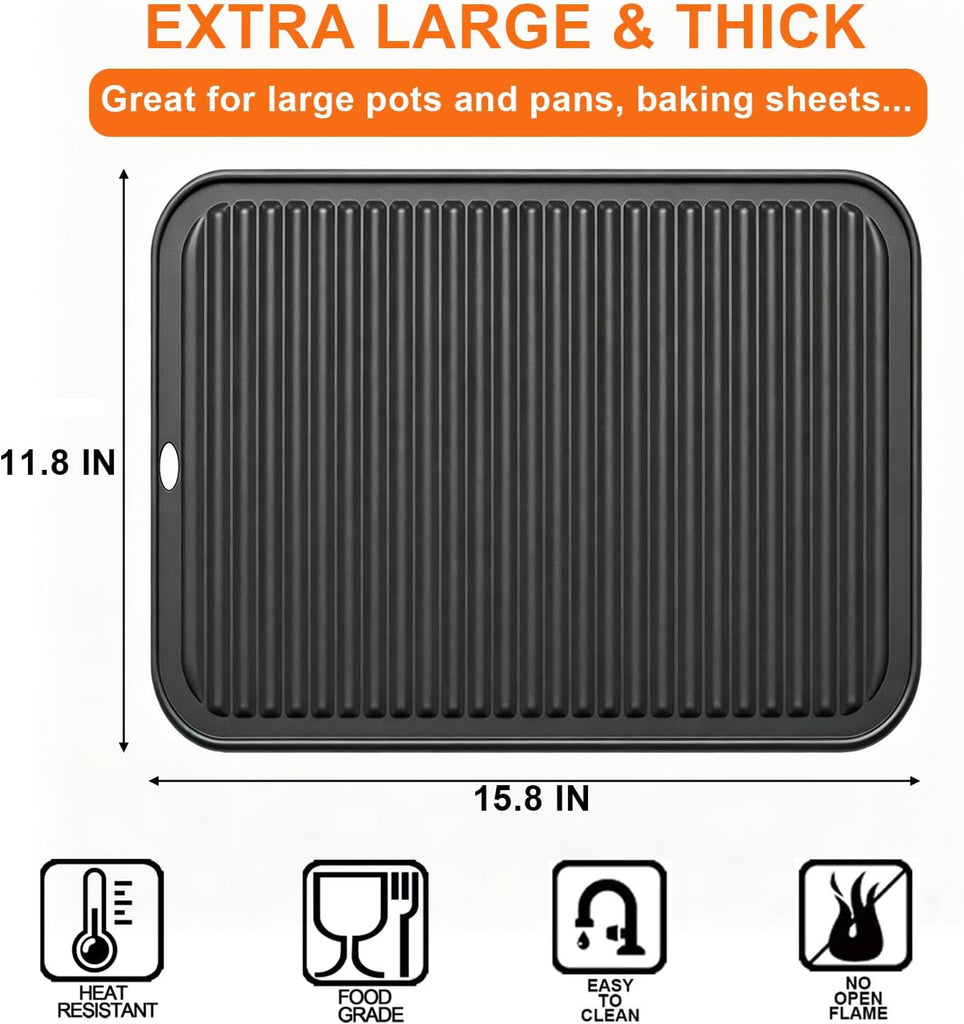 Extra Large Silicone Trivets for Hot Pots and Pans 16x12 Inch, Heat Resistant Hot Pads for Countertops, Hot Dishes - Set of 2