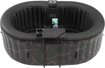 2 Person Inflatable Hot Tub with LED Lights & Table Tray | Marble Design, Full Body Massage, Adjustable Temperature