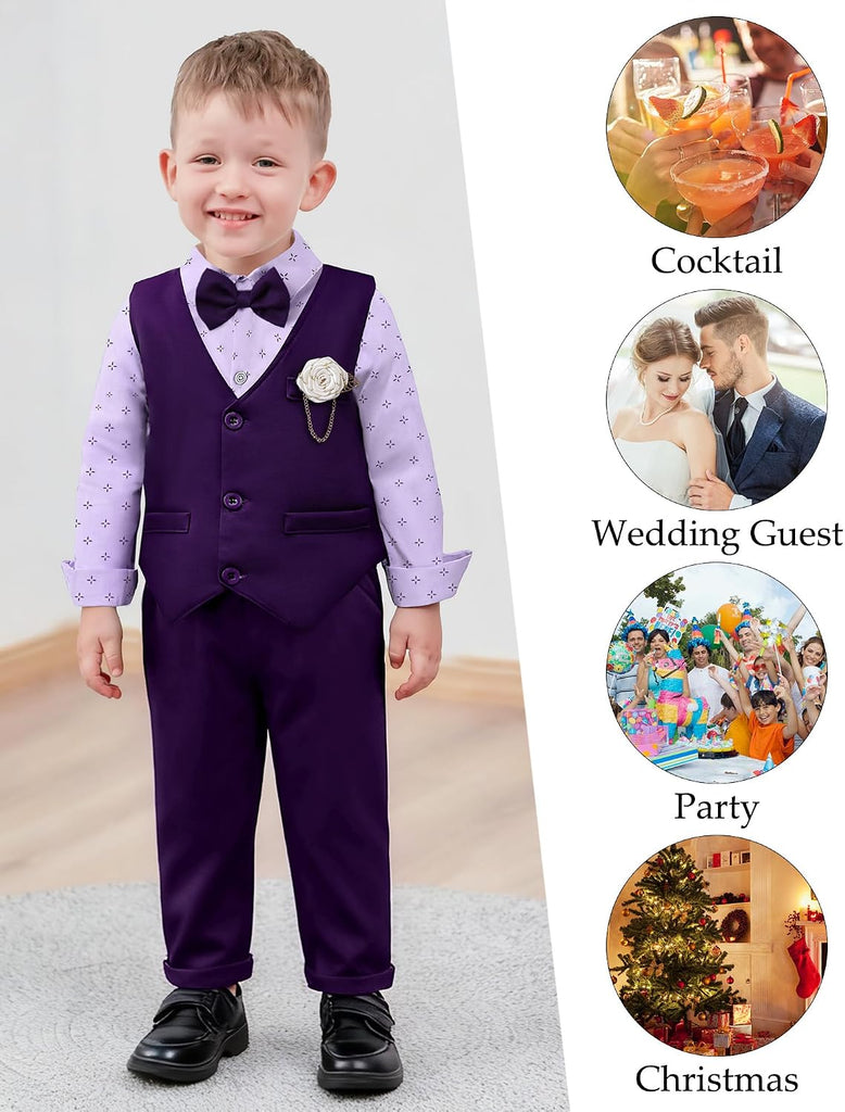Toddler Boy Dress Clothes Suit Boys Formal Wedding Outfit Set