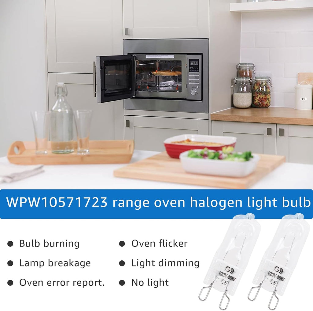 Range Hood Light Bulb 120V 40W G9 for Whirlpool