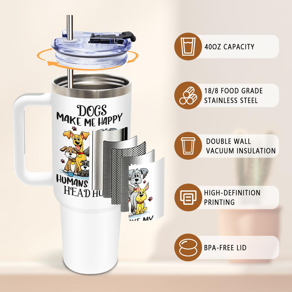 Dog Tumbler 40oz, Insulated Funny Dog Lover Gifts for Women