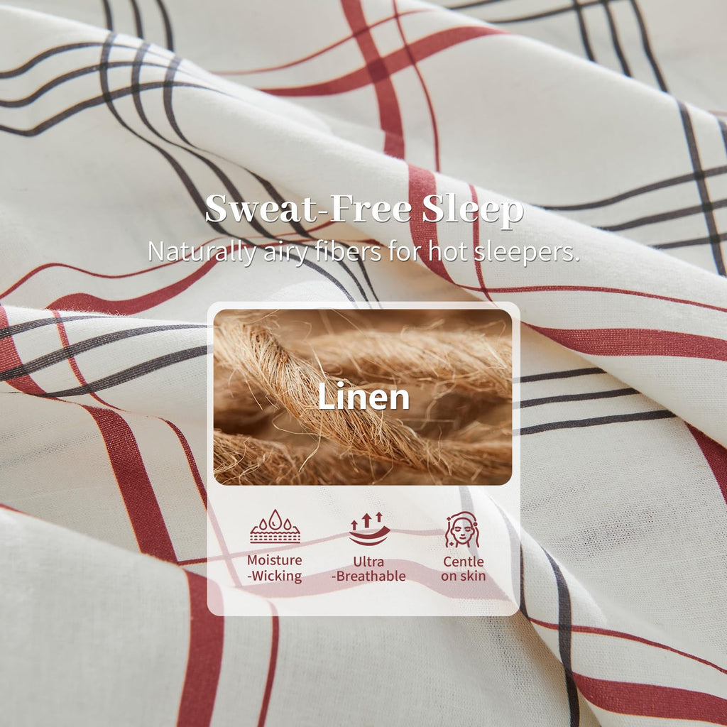 100% French Pure Linen Sheets - Bed Sheets 4 Piece Sets, Soft Durable Flax Linen, Anti-Tear Breathable