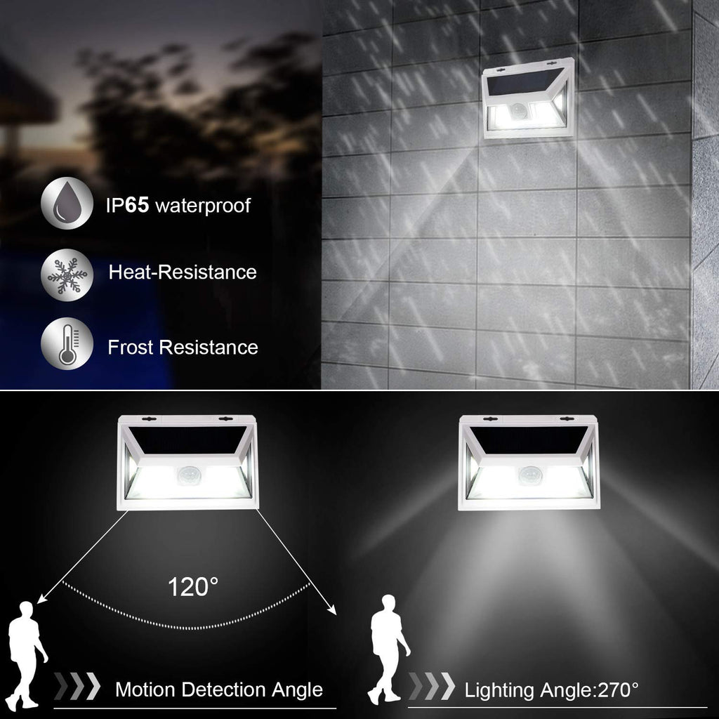 Upgrade with Magnet 3Pack Solar Motion Sensor Lights, Ultra Bright Outdoor Lights, 270 ° Wide Angle Waterproof Safety