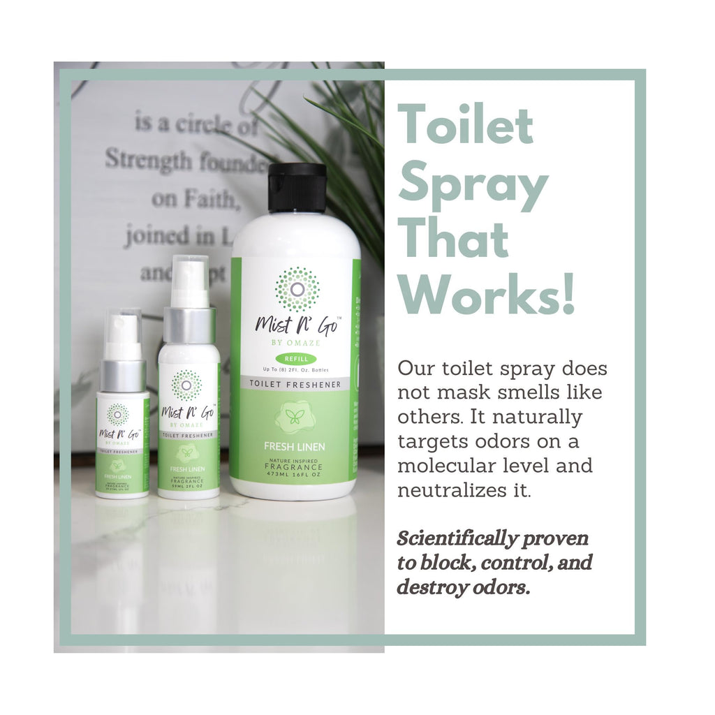 By OMAZE Bathroom Odor Spray for Toilet Spray Refill Bottle - Multitasking Toilet Spray - Bathroom Spray Odor