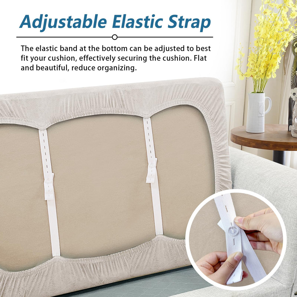 Couch Cushion Cover Leather-Look 1PC Stretch Sofa Seat Slipcover Individual Sofa Cushion Cover Couch Seat Protector