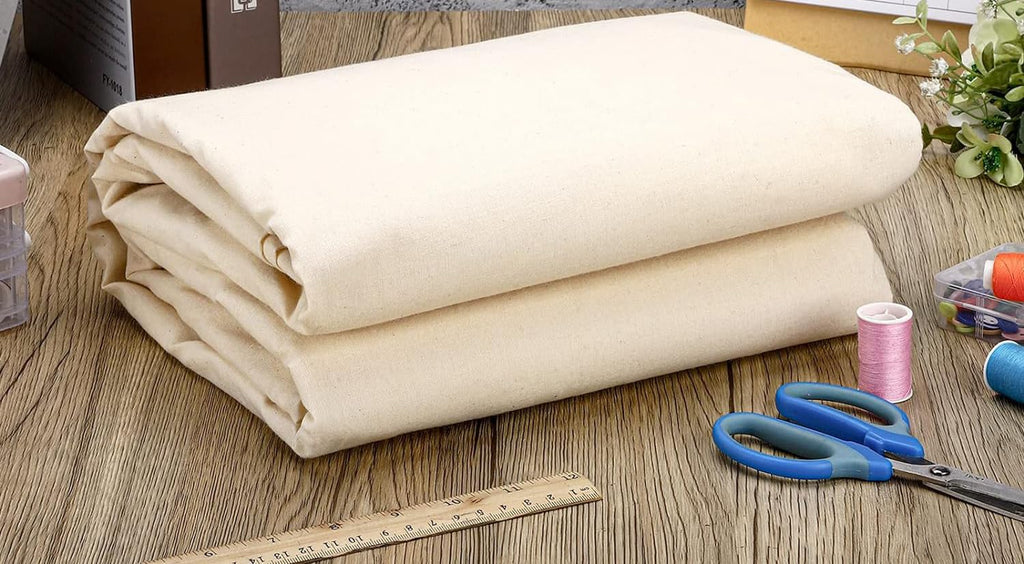 25 Yard Long, 100% Cotton Muslin Fabric 48" Inch Wide, Natural Unbleached Medium Weight Fabric Linen Textile for