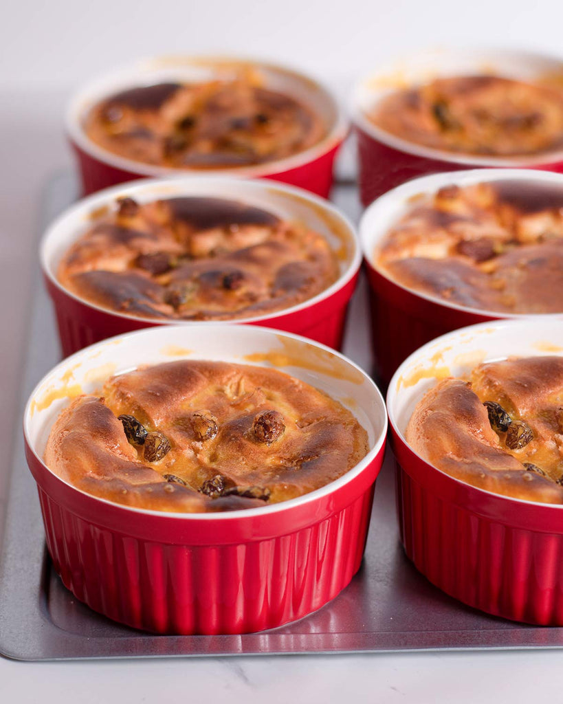12 oz Set of 6 - Porcelain Creme Brulee Oven Safe Souffle Dishes, Ceramic Custard Cups for Baking, French Onion Soup