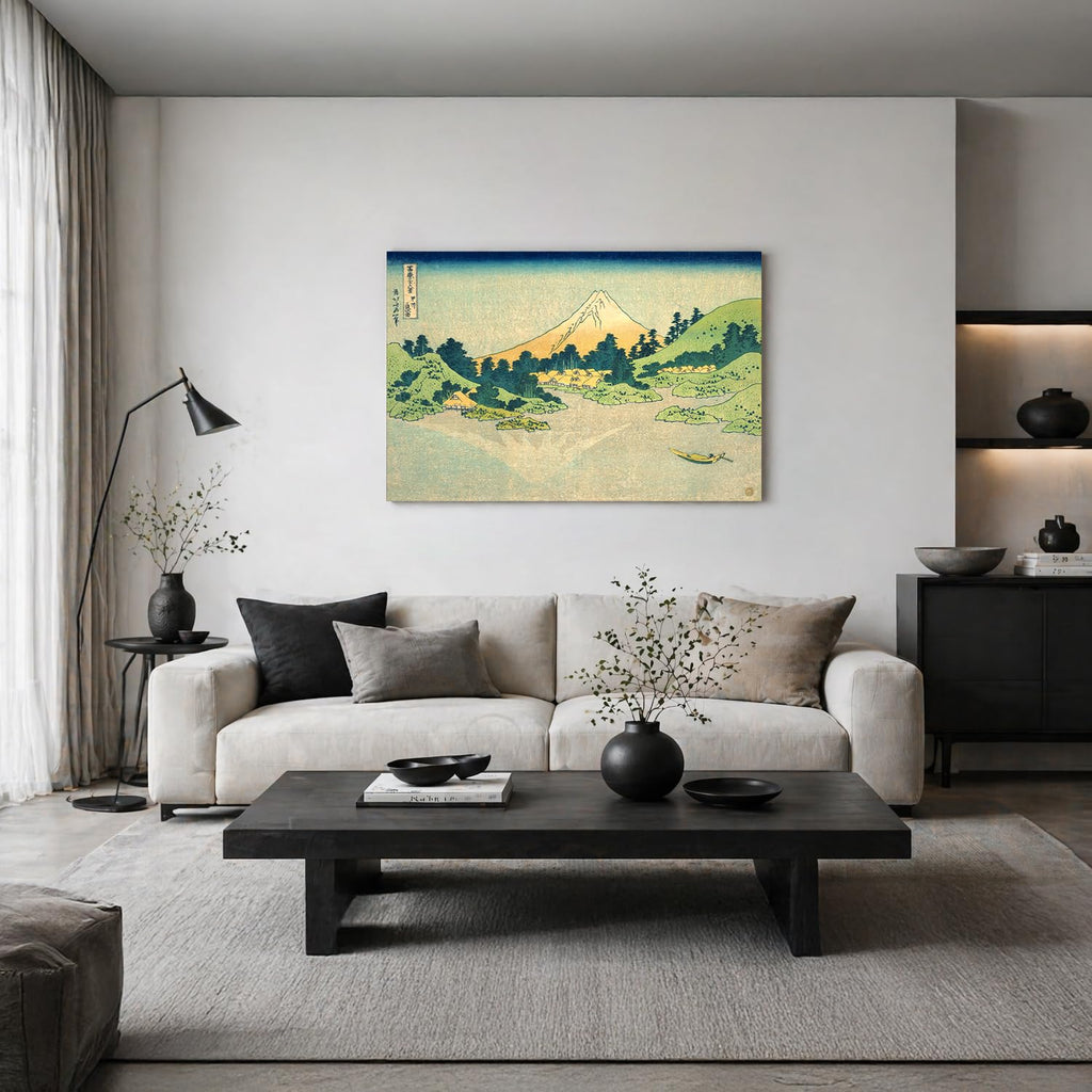 Japanese Wall Art, Mount Fuji Hokusai Zen Canvas, 36x24''