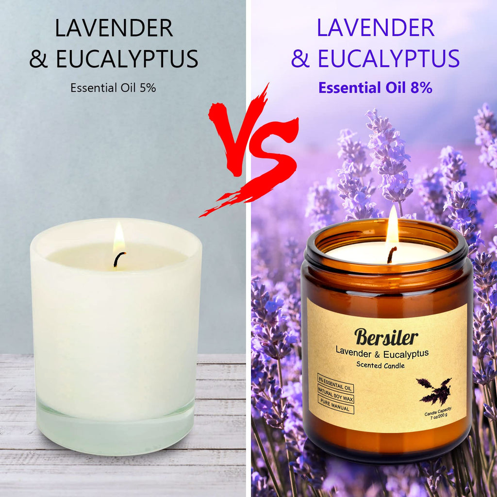 Lavender Eucalyptus Scented Candles, Soy Wax Candles, 2 Pack