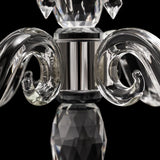 Modern Crystal Candle Holder Candelabra, 5 Arm 14 Inch Tall Clear Taper Candlestick Holders Vintage Wedding