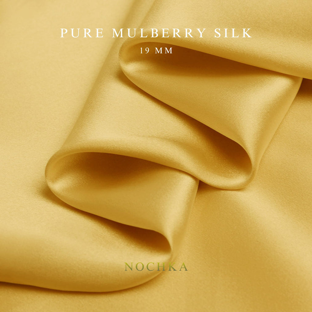 100% Pure Mulberry Silk Fabric by the Yard - Premium Solid Color Silk Fabric, Cut-to-Size, Soft and Luxurious for