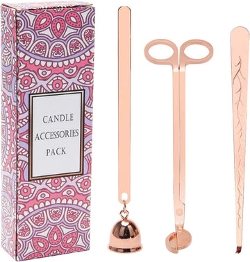 3 in 1 Candle Snuffer Set, 3P Candle Accessory Set with Candle Wick Trimmer, Candle Snuffer and Candles Wick Dipper