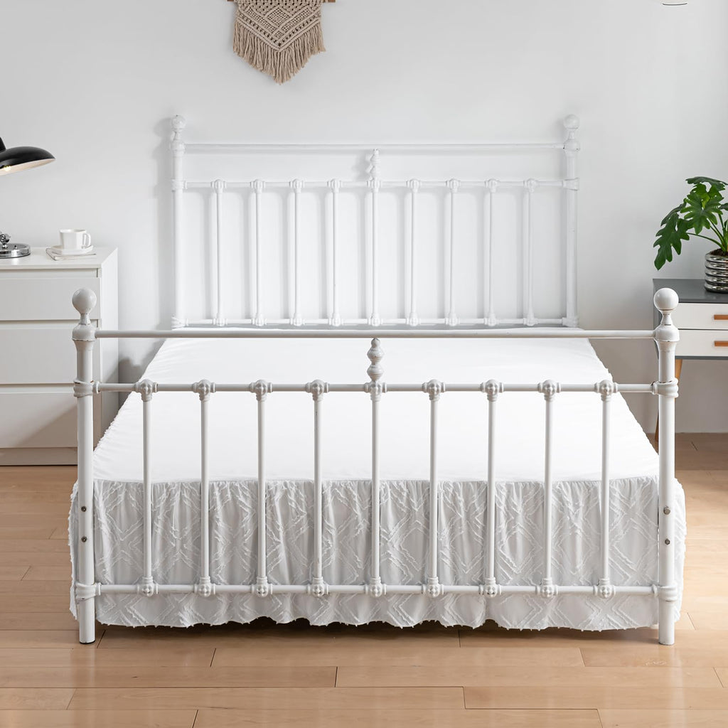 Tufted Bed Skirt King Size - Ruffled Bed Skirts with Split Corners
