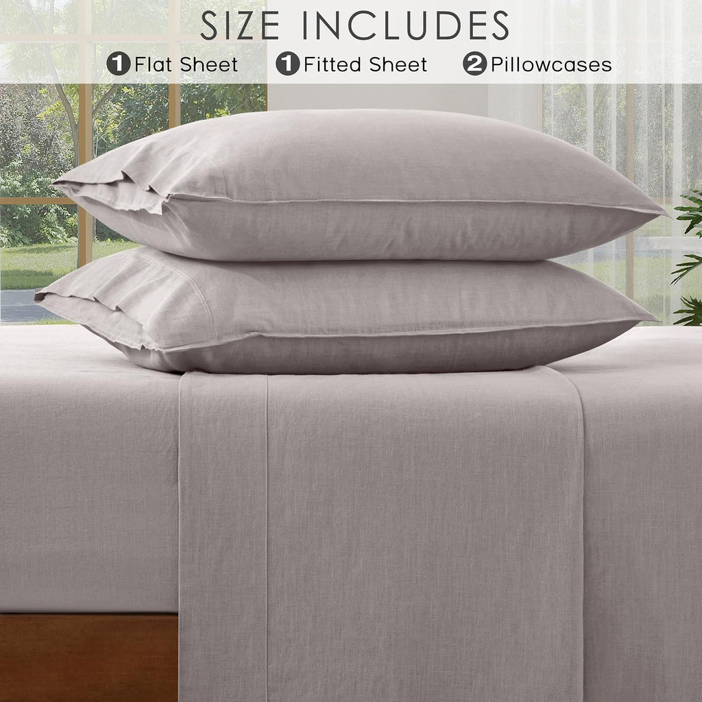100% French Linen Sheets Queen Size Bed Sheets for Hot Sleepers