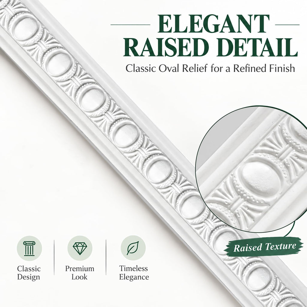 Peel and Stick Wall Molding Kit,Pre-Cut Bead Wainscoting Panel,24x54in
