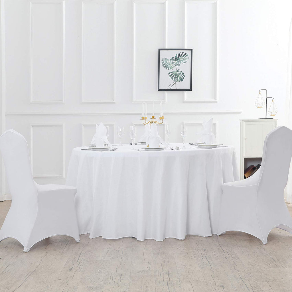 90 inch Round Tablecloth Washable Polyester Table Cloth Decorative Table Cover for Wedding Party Dining Banquet(90