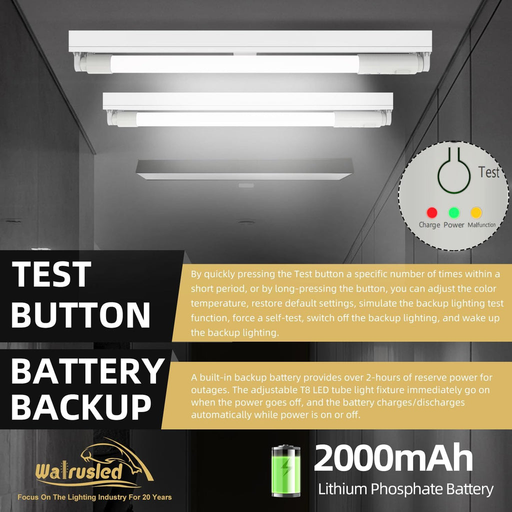 T8 LED Emergency Tube Light 4FT with Battery Backup,Remote,Dimmable,IP4X,CCT,10W,Fluorescent Tube Replacement 4