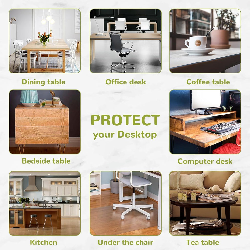 17 x 63 Inch Clear Table Cover Protector, Clear Table Protector, 1.5mm Plastic Table Cover, Vinyl Table Protector