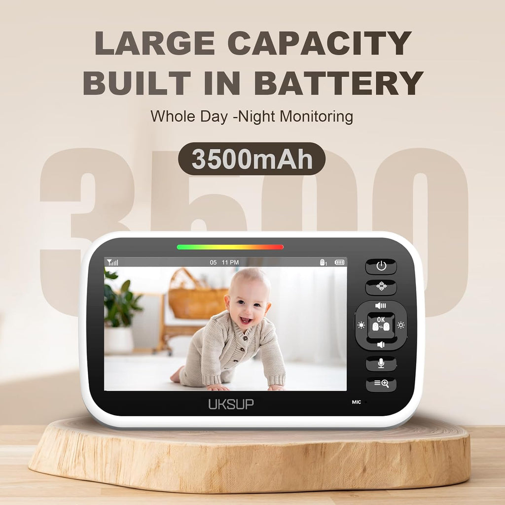 Baby Monitor with Camera and Audio with 30 hrs Battery Life & No WiFi