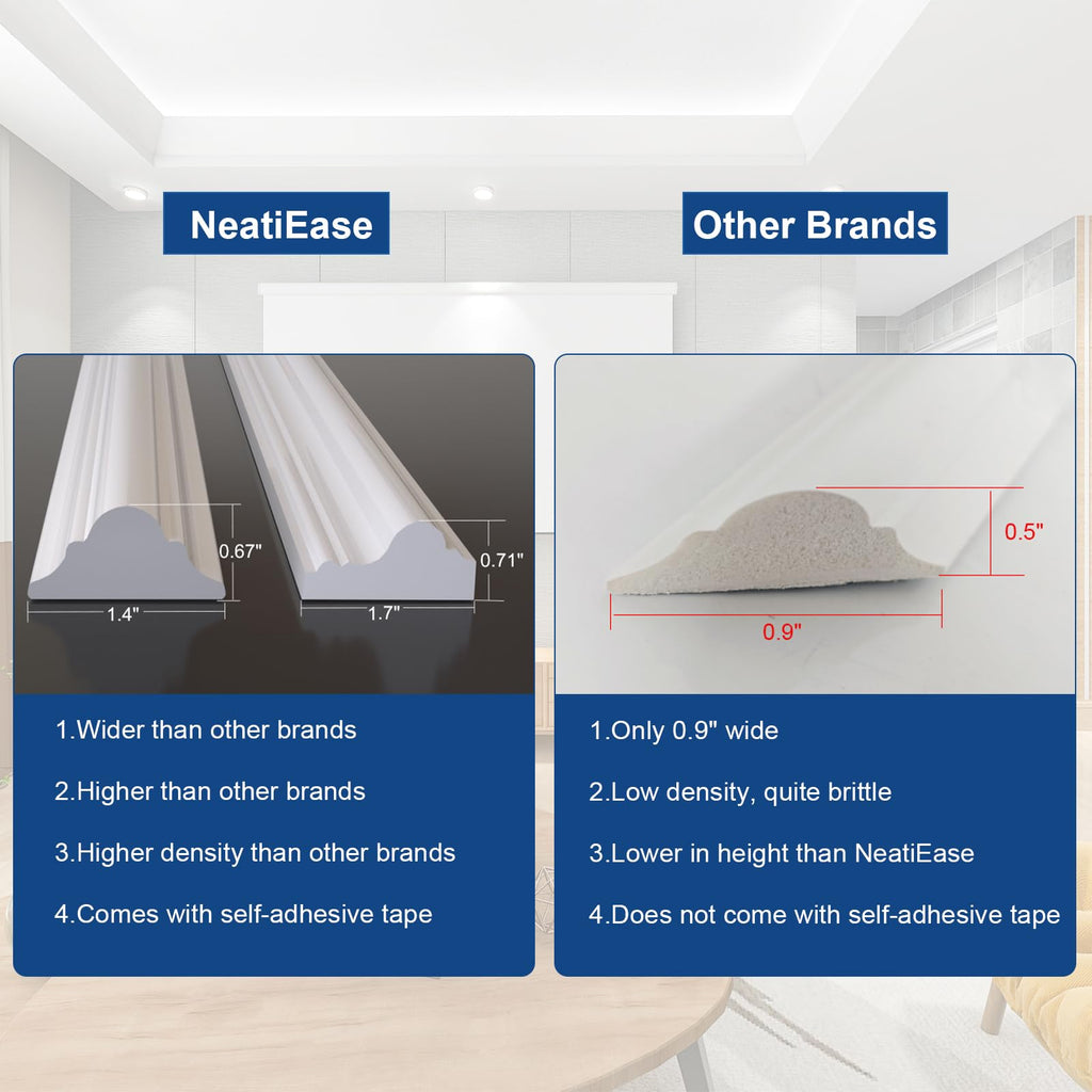 Peel and Stick Wall Molding Kit 6-Frame Premade, Ready-to-Assemble Wall Moulding Panel Frame, Self Adhesive