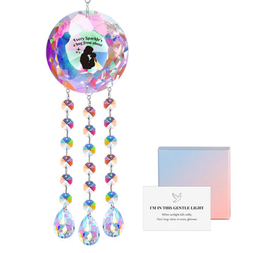 Suncatcher Crystal Memorial Gifts Decor for Loss Mom Daughter Grandma - Every Sparkle's a Hug from Above, Prism Beads
