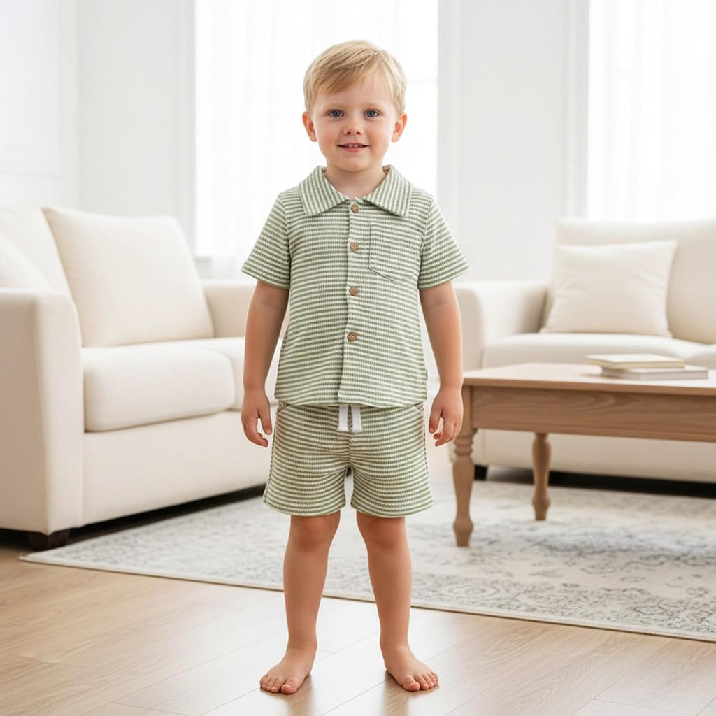 Toddler Boy Clothes Baby Summer Outfit Striped Shirt Shorts